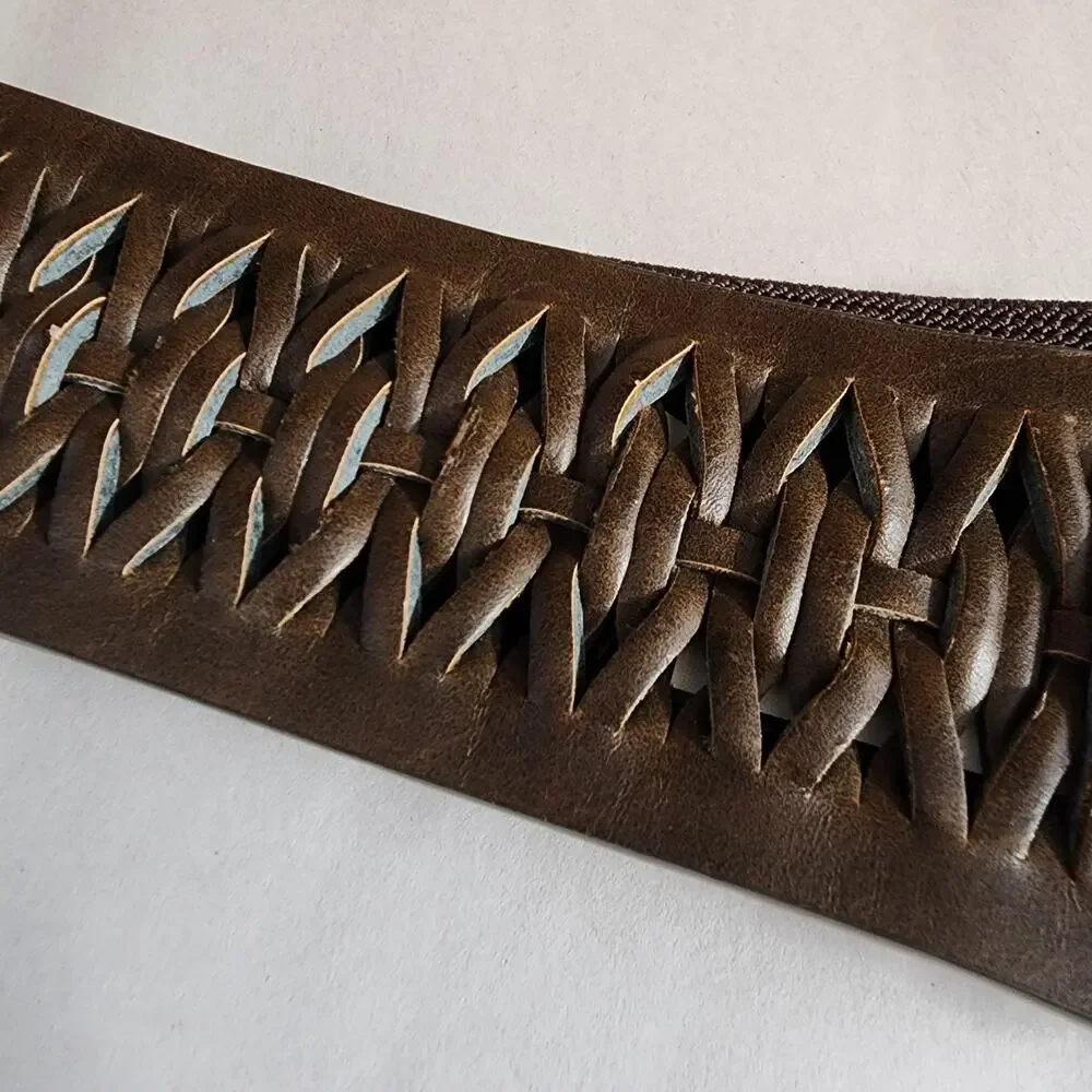 Vintage Y2K Braided Wide Strap Belt Size M/L 30-36